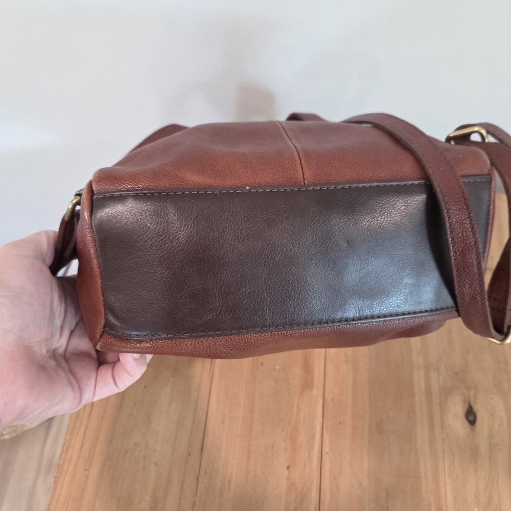 Fossil Genuine Leather Mini Backpack Brown Pebbled Leather Zip Closure... - Picture 6 of 12